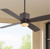 52" Strata 4 Blade Outdoor Ceiling Fan with Remote - Galvanized