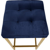 Akash 26.5" Bar Stool-Navy Velvet/Gold(Set of 2)