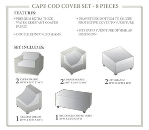 TK Classics Cape Cod Winter 8 Piece Cover Set