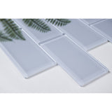 Premium 3" x 6" Glass Mosaic Subway Tile - Moonlight Grey