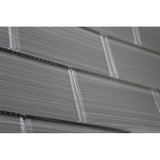 Premium Hand Painted 3" x 6" Glass Subway Tile - Dark Grey