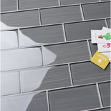Premium Hand Painted 3" x 6" Glass Subway Tile - Dark Grey