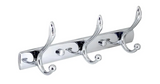 Modona Large Triple Towel and Robe Hook, Polished Chrome