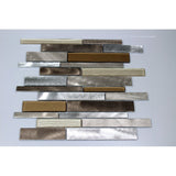 Twilight Random Sized Linear Mosaic Tile-Grey/Beige