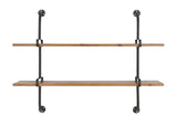 Woodland Park Industrial 2-Tiered Rectangular Wall Shelf