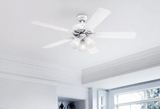 Brookhurst Vintage 52 in. LED White Ceiling Fan with Light Kit