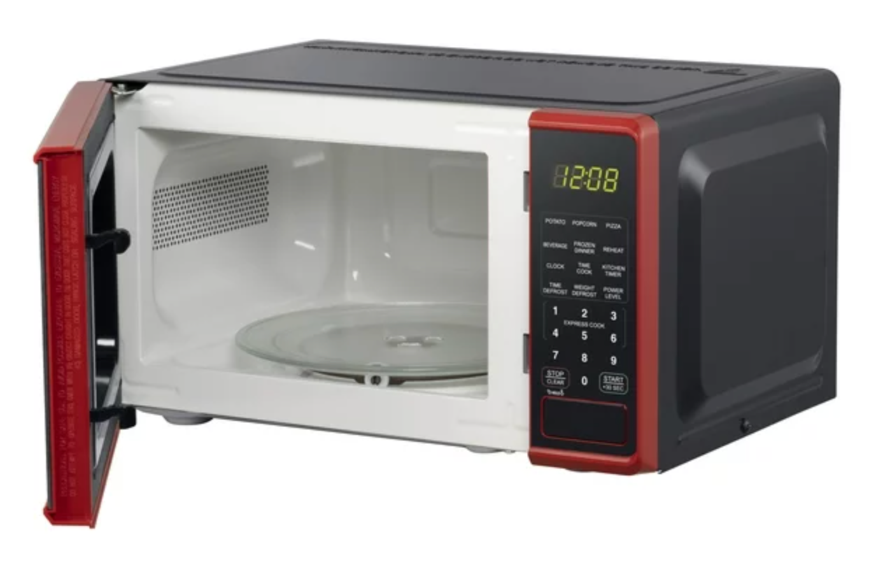 Mainstays 0.7 Cu ft Compact Countertop Microwave Oven, Teal, New 