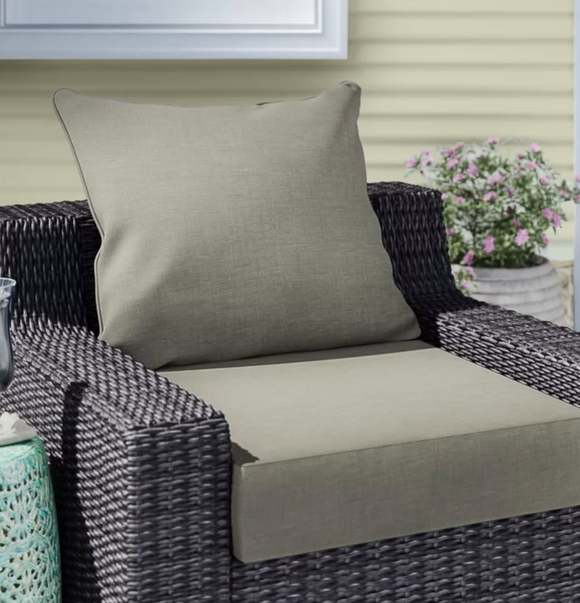 Longshore Tides Texture Outdoor Seat/Back Cushion, Beige (Set of 2)