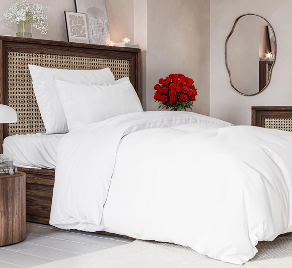 Prague Luxury Ultra Soft Duvet Cover Set Twin/Twin Extra - 74x94 -White