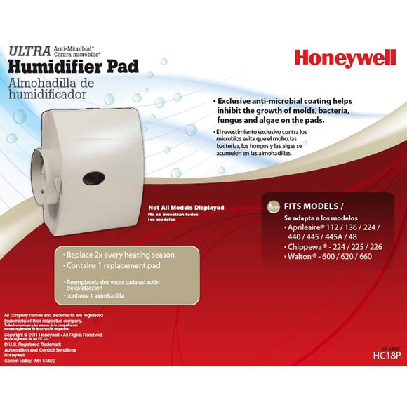 Honeywell Retail Whole House Humidifier Pad HC18P- Fits RP, Chippewa & Walton