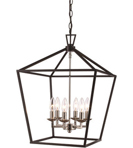 TransGlobe Lighting Lacey 6 Light Foyer Pendant, Rubbed Oil Bronze