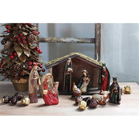 9 Piece Ceramic Nativity Set