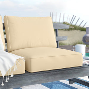 Indoor/Outdoor Seat/Back Cushion- Beige-2 pc set