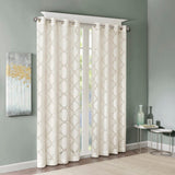Breckenridge Geometric Sheer Grommet Single Curtain Panel 50" x 63" - Ivory
