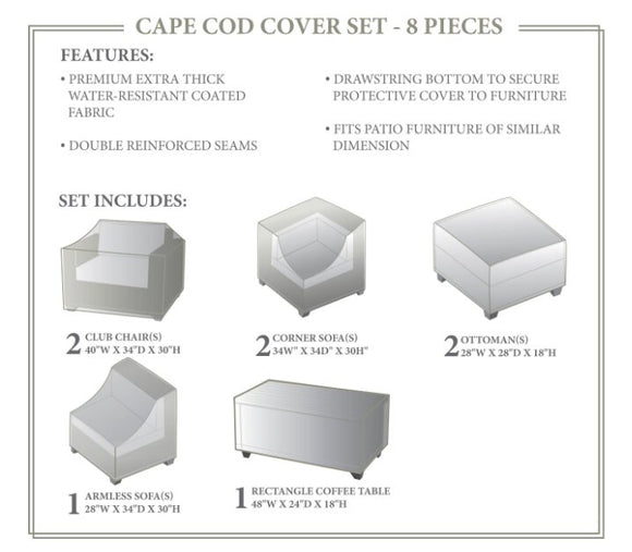TK Classics Cape Cod Winter 8 Piece Cover Set