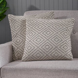 Cotton Geometric 1" Throw Pillow Cover - Set of 2