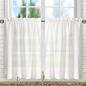 Ellis Tailored Tier Curtain 56" x 36" - White (set of 2)