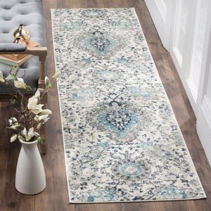 Katie Damask Cream/Light Gray Area Rug-2'3" x20'