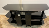 TV Stand Black -Tempered Glass and Metal