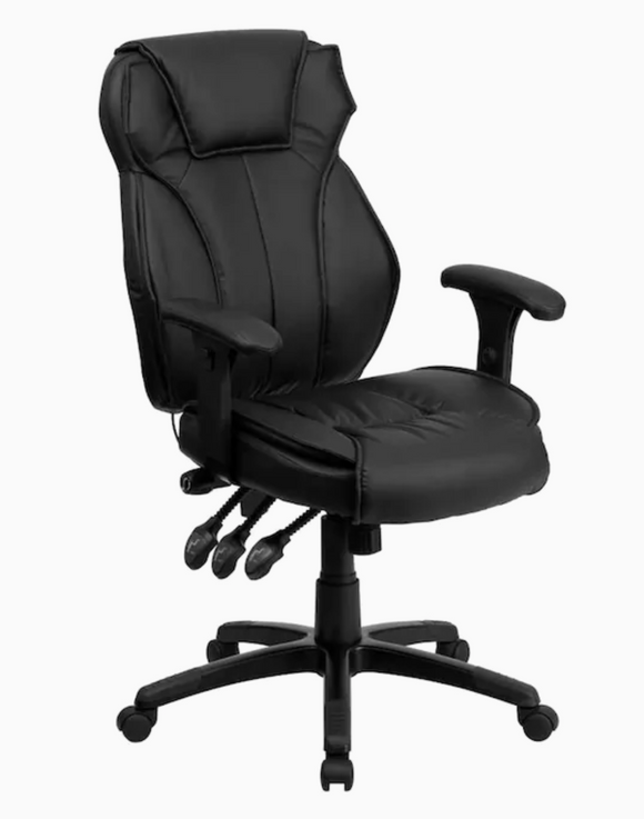 High Back Black Multifunction Swivel with Lumbar Support Knob with Arms Ergonomic Executive Chair