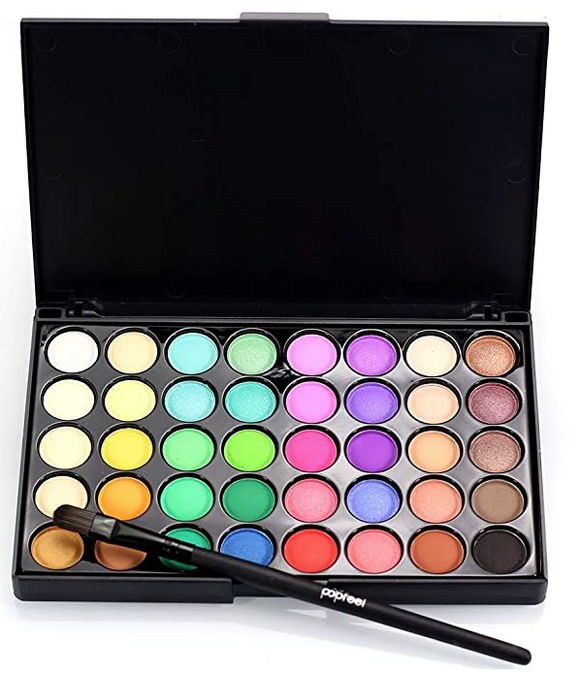 Popfeel 40 Colors Eyeshadow Palettes Highly Pigmented Shimmer Matte Eyeshadow Palette Set Cheap Make Eye Shadow Palette With Brush Makeup Palette Organizer