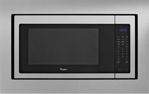 Whirlpool - Microwave Trim Kit for Most 30" Microwaves - Black-on-Stainless-Steel-MK2220AS