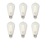 Westinghouse Pack of (6) 6.5 Watt Vintage Edison Dimmable ST20 Medium (E26) LED Bulbs - 810 Lumens, 2700K, and 80CRI