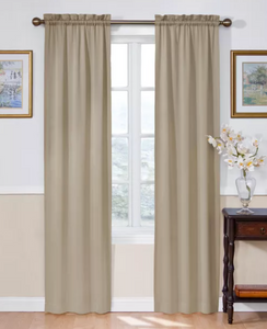Eclipse Solid Room Darkening Rod Pocket Single Curtain Panel 54inx84in - Taupe