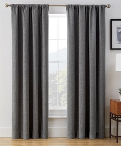 Brookstone Harvey 100% Max Blackout Rod Pocket Window Curtain Panel 50in x 108in - Grey