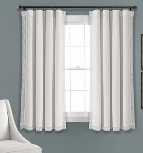 Nessa Window Solid Semi-Sheer Rod Pocket Curtain Panels 54 in x 63 in - White