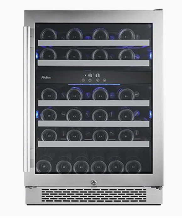 Avallon AWC241DZRH 24 Inch Wide 46 Bottle Capacity Dual Zone Wine Cooler with Right Swing Door