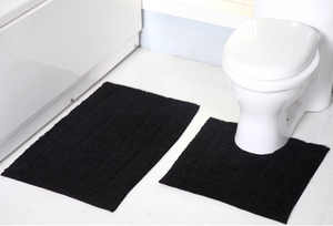 Avani 2-Piece Cotton Bath Mat Set in Black