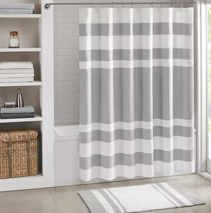 Madison Park Spa Waffle 3M Water Repellent Shower Curtain, 96" x 72" - Grey