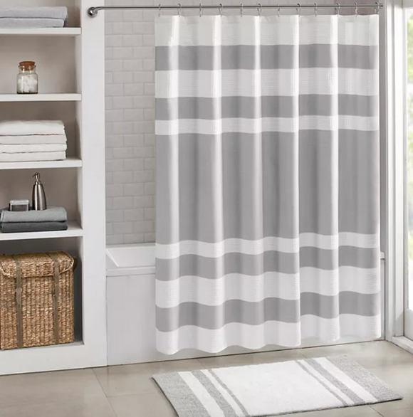 Madison Park Spa Waffle 3M Water Repellent Shower Curtain, 96