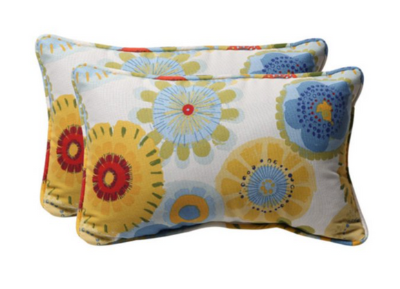 Pillow Perfect Outdoor/ Indoor Crosby White Rectangle Throw Pillow (Pair of 2)
