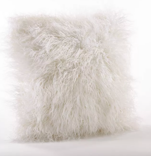 Saro Lifestyle Mongolian Faux Fur Decorative Pillow, 18