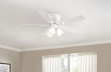 Clarkston II 44 in. LED Indoor White Ceiling Fan with Light Kit and Reversible Blades