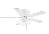 Clarkston II 44 in. LED Indoor White Ceiling Fan with Light Kit and Reversible Blades