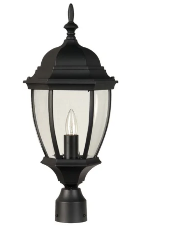Hampton Bay Exterior Post Lantern- Black Finish