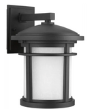 Progress Lighting Wish Collection 1-Light 12.5 in. Outdoor Textured Black LED Wall Lantern Sconce