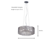 Home Decorators Collection 7-Light Mirrored Stainless Steel Pendant with Laser Cut Mirrored Shade and Crystal Drops