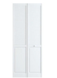 Veranda 24 in. x 80 in. Louver/Panel Pine White Interior Closet Bi-fold Door