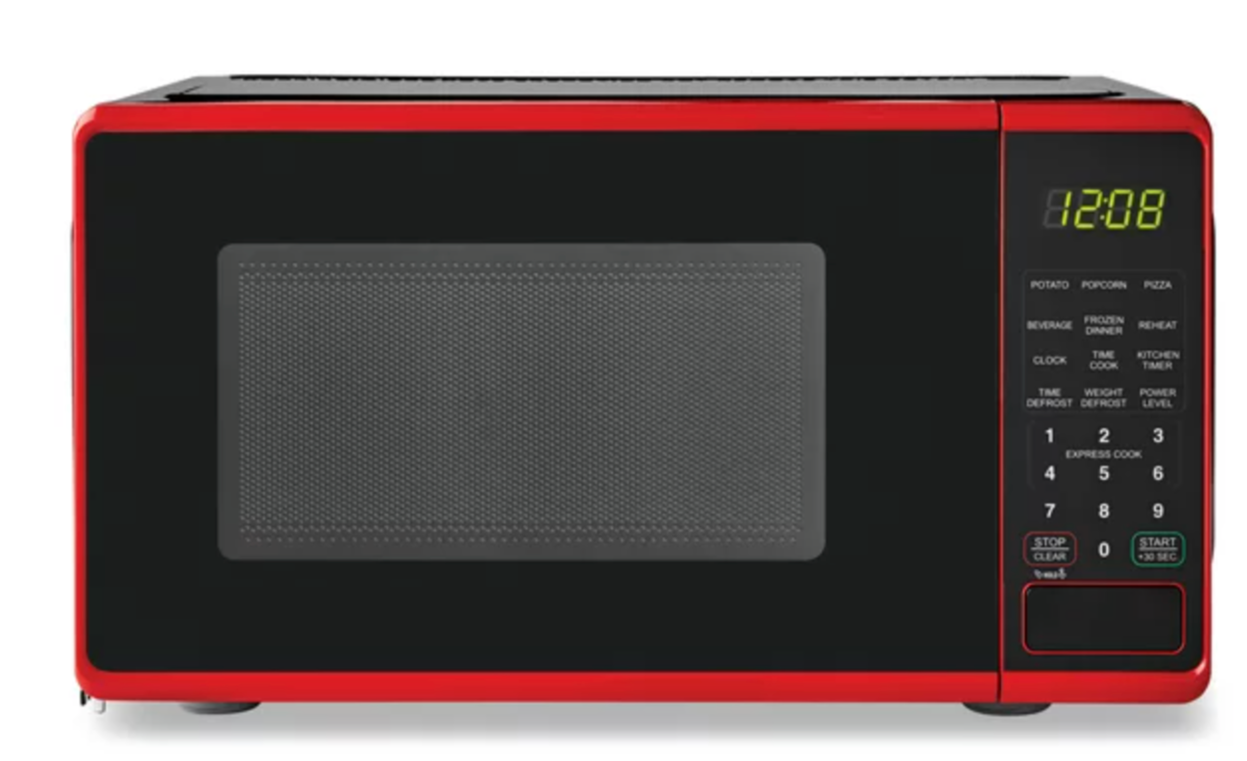 MAINSTAYS 0.7 CU FT 700W COMPACT MICROWAVE OVEN, RED *DISTRESSED PKG