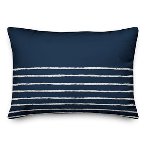 Stas Sketch Stripes Lumbar Pillow, Navy
