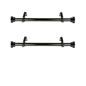 1 inch dia. Side Curtain Rod 12-20 inches Long - Black (set of 2)